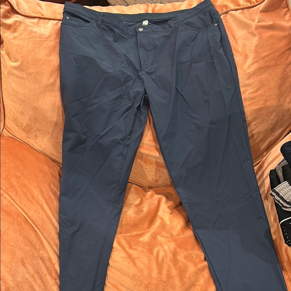 Adidas Blue Chinos Smooth Cotton-Blend